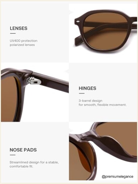 Trendy Square Polarized Sunglasses Retro UV Protection Unisex
